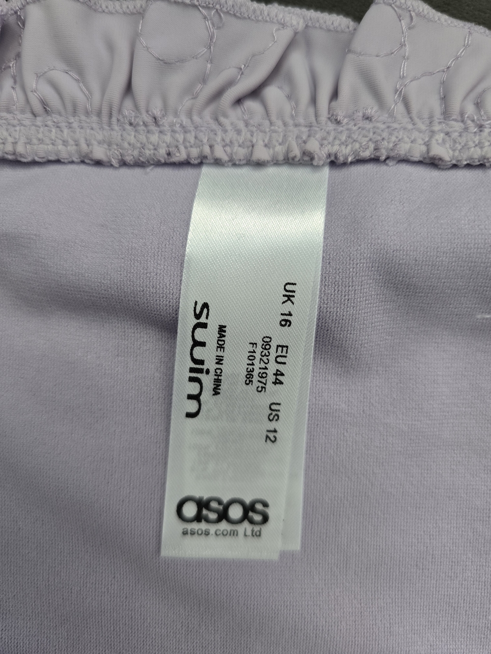 ASOS Lilac Eyelet Ruffle Bikini Set Lavender Color - Picture 3 of 5